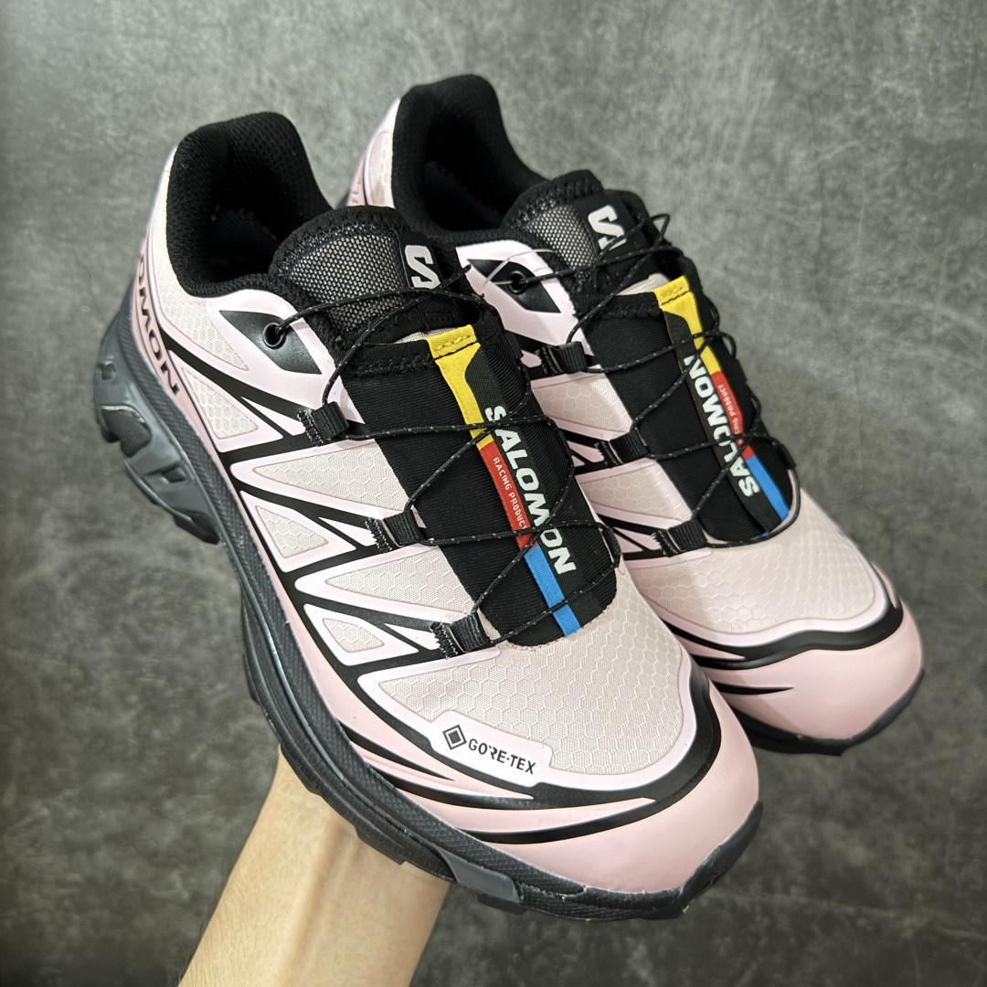 SALOMON萨洛蒙 XT-6 GTX黑粉 舒适百搭 户外越野耐磨包裹性支撑 男女同款低帮跑步鞋  真防水版本 全新品质