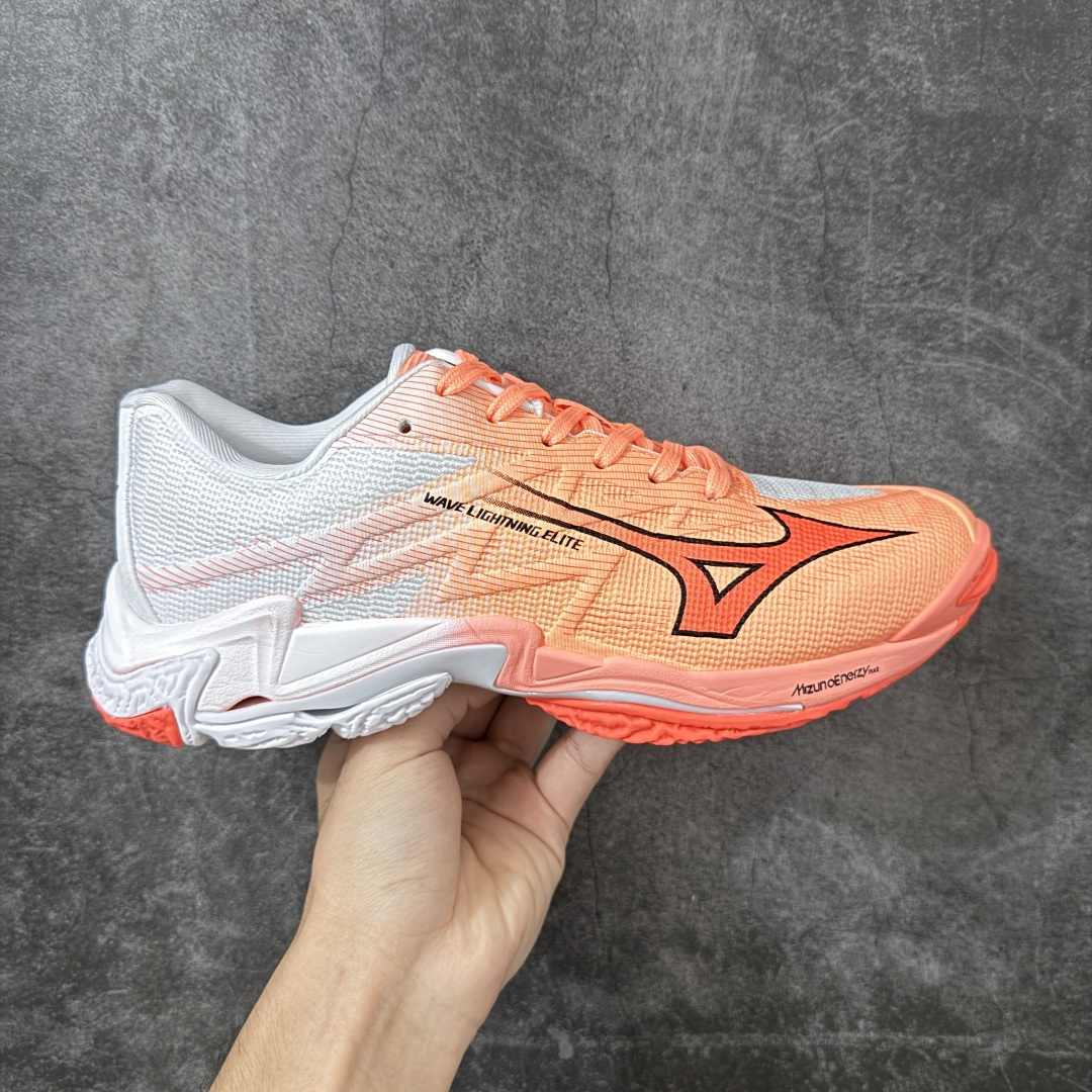 美津浓排球鞋 Mizuno Wave Lightning ELITE 排球鞋 白橙 货号：V1GA 尺码：36-46带半