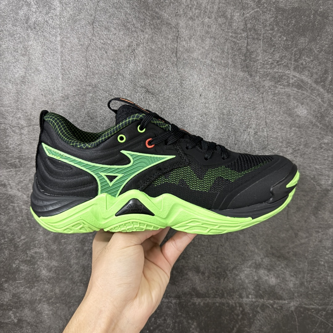 美津浓排球鞋 Mizuno Wave Lightning ELITE 排球鞋 黑绿 货号：V1GA 尺码：36-46带半