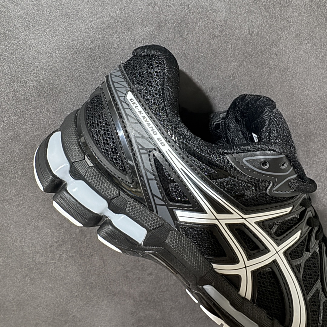 亚瑟士 ASICS GEL-KAYANO 20 复古休闲老爹鞋 黑曜石灰 鞋面网眼+翻毛皮拼接，复古Y2K风格，透气舒适