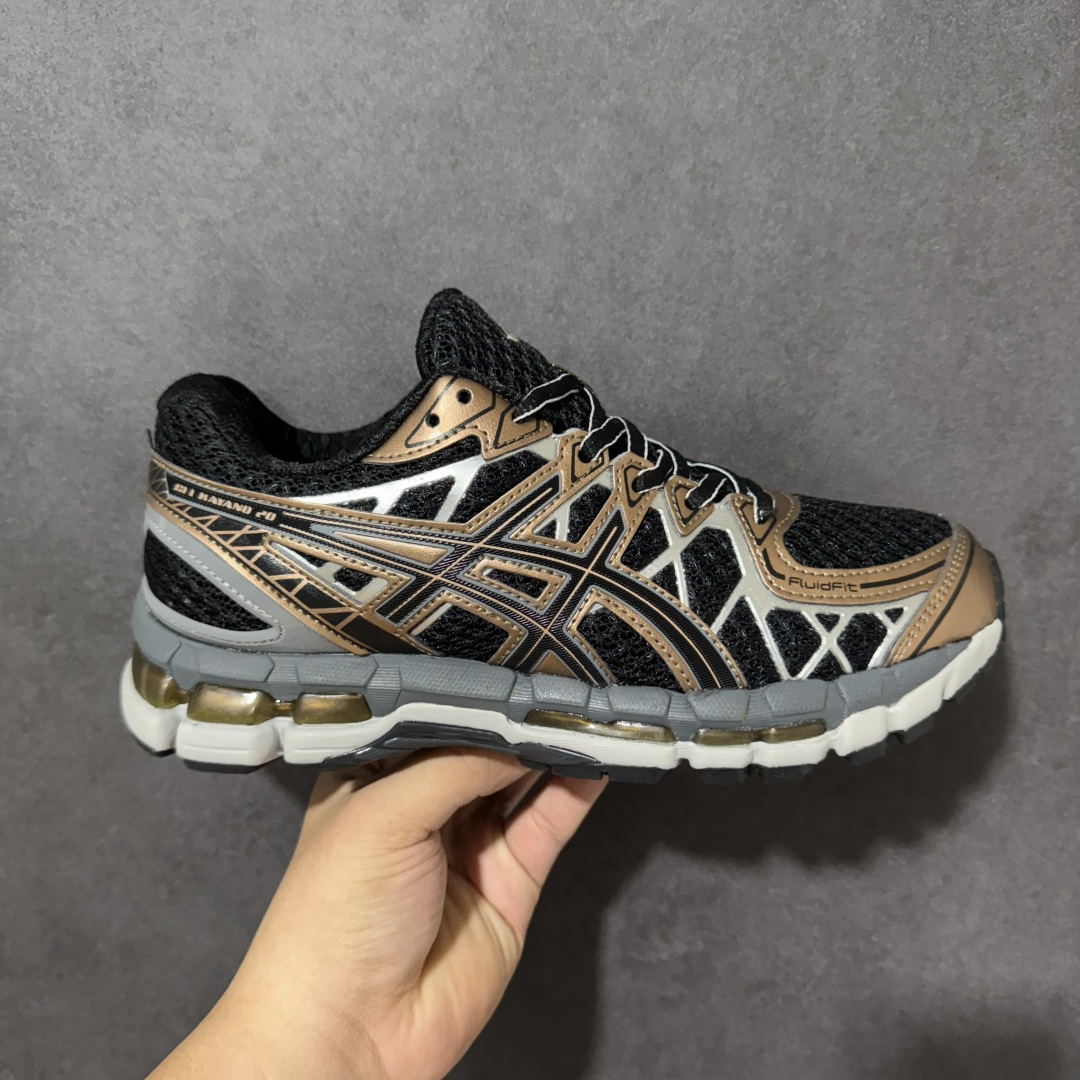 亚瑟士 ASICS GEL-KAYANO 20 复古休闲老爹鞋 鞋面网眼+翻毛皮拼接，复古Y2K风格，透气舒适，后跟内置