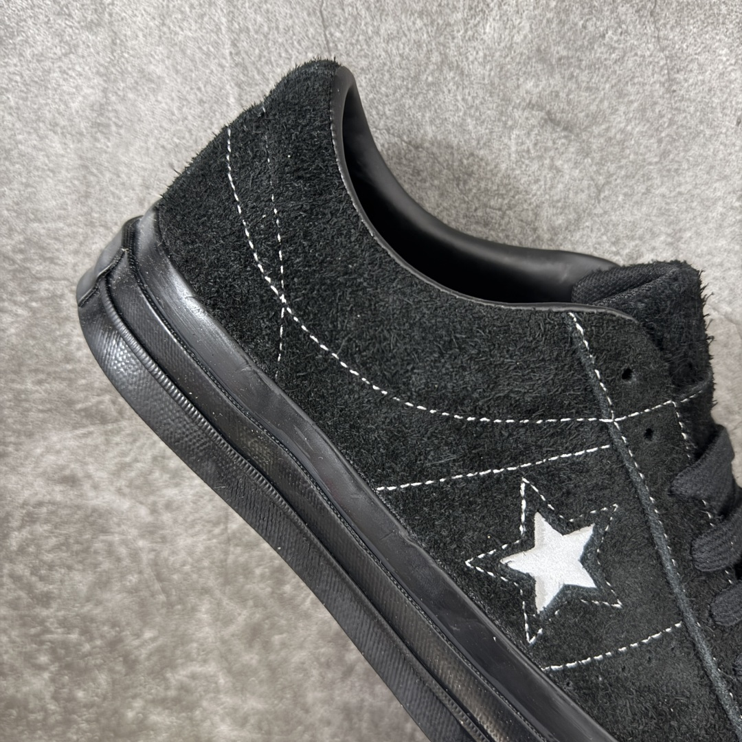 匡威OneStar星星鞋 翻毛皮黑色 Converse One Star Ox 帆布休闲板鞋 C 行业一线头部硫化大厂出