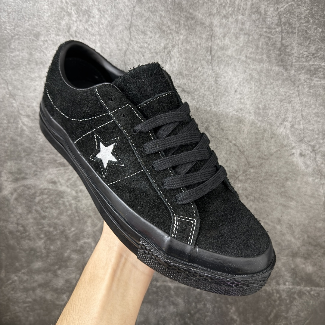 匡威OneStar星星鞋 翻毛皮黑色 Converse One Star Ox 帆布休闲板鞋 C 行业一线头部硫化大厂出