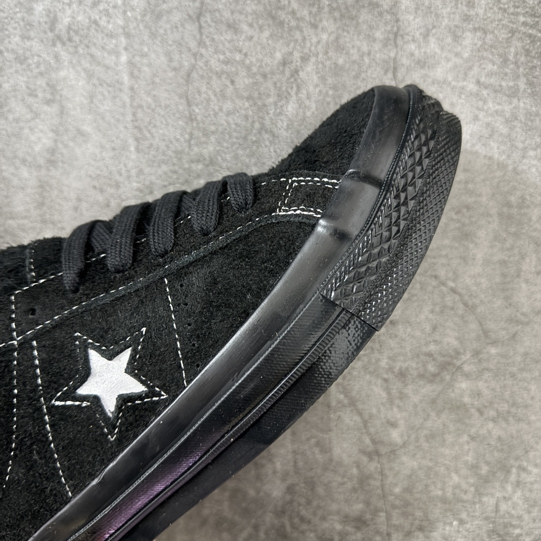 匡威OneStar星星鞋 翻毛皮黑色 Converse One Star Ox 帆布休闲板鞋 C 行业一线头部硫化大厂出