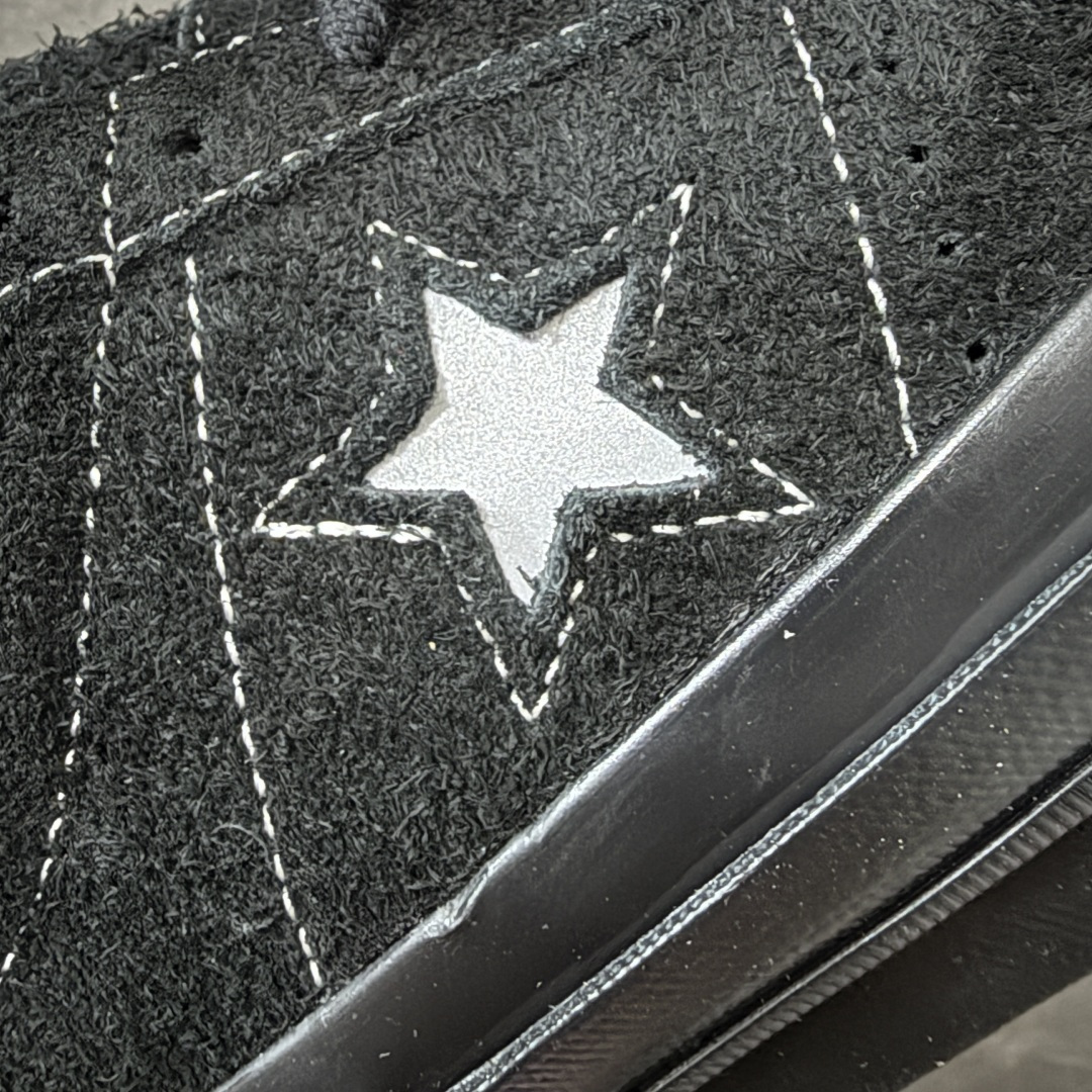 匡威OneStar星星鞋 翻毛皮黑色 Converse One Star Ox 帆布休闲板鞋 C 行业一线头部硫化大厂出