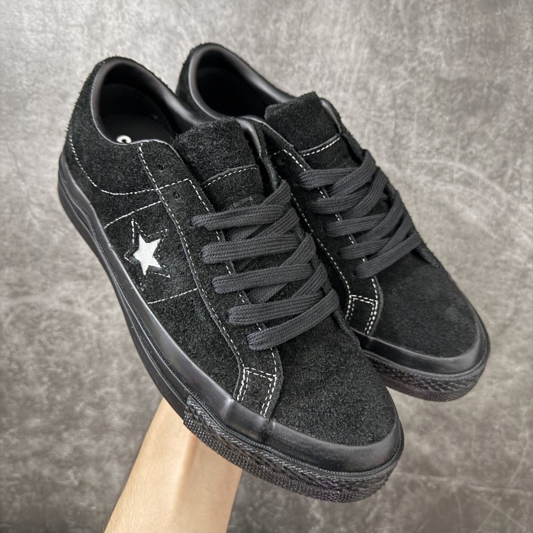 匡威OneStar星星鞋 翻毛皮黑色 Converse One Star Ox 帆布休闲板鞋 C 行业一线头部硫化大厂出