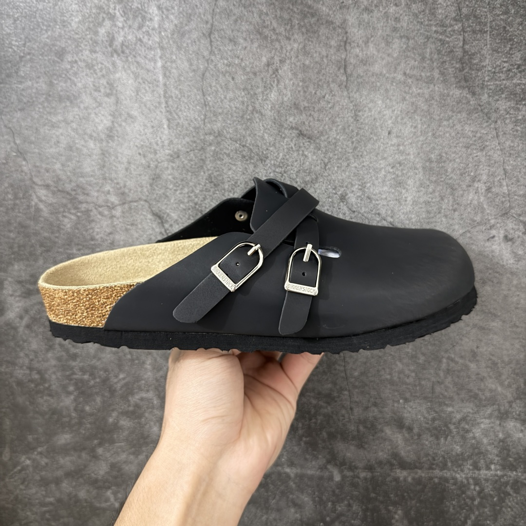 Birkenstock 勃肯/博肯软木软底 休闲鞋半拖拖鞋 黑色 品质升级版 市场最好品质 十年ZP代工厂老师傅工艺 纯