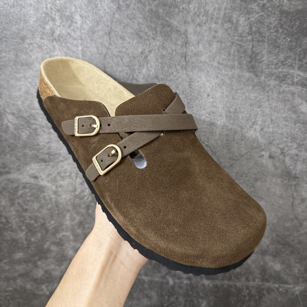 Birkenstock 勃肯/博肯软木软底 休闲鞋半拖拖鞋 棕色 品质升级版 市场最好品质 十年ZP代工厂老师傅工艺 纯