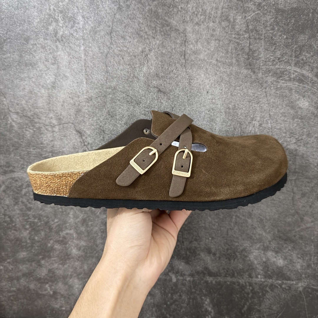 Birkenstock 勃肯/博肯软木软底 休闲鞋半拖拖鞋 棕色 品质升级版 市场最好品质 十年ZP代工厂老师傅工艺 纯