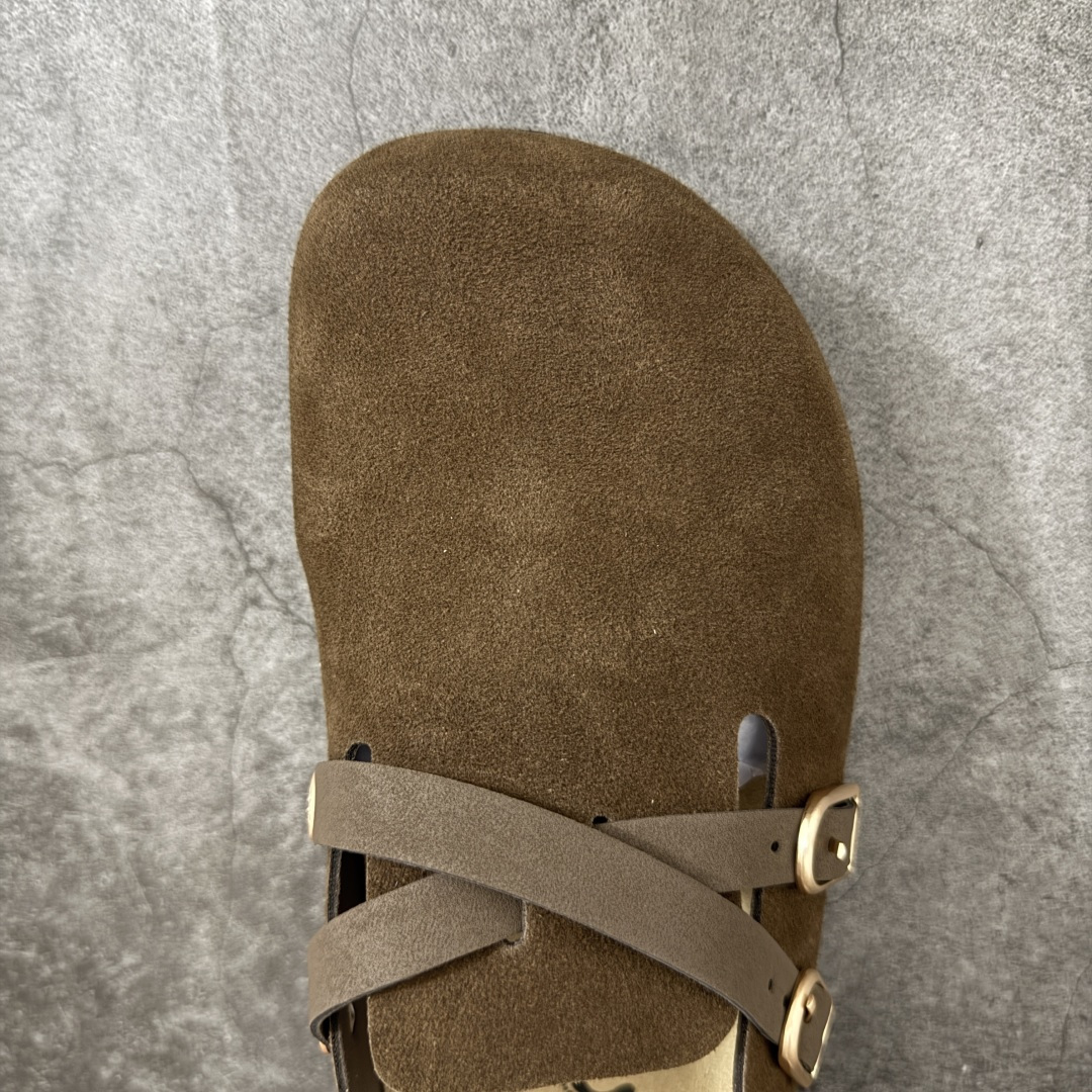 Birkenstock 勃肯/博肯软木软底 休闲鞋半拖拖鞋 棕色 品质升级版 市场最好品质 十年ZP代工厂老师傅工艺 纯