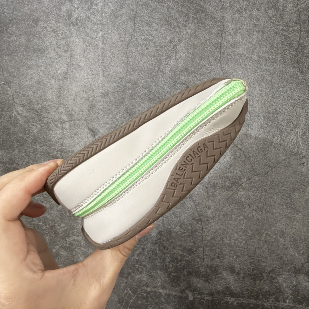 Balenciaga巴黎世家 Pocket Pocket 圆头抽绳 低帮 板鞋 男款口袋拉链折叠 米色拼荧光绿 2026 Balenciaga巴黎世家 Pocket Pocket 圆头抽绳 低帮 板鞋 男款口袋拉链折叠 米色拼荧光绿 2026
