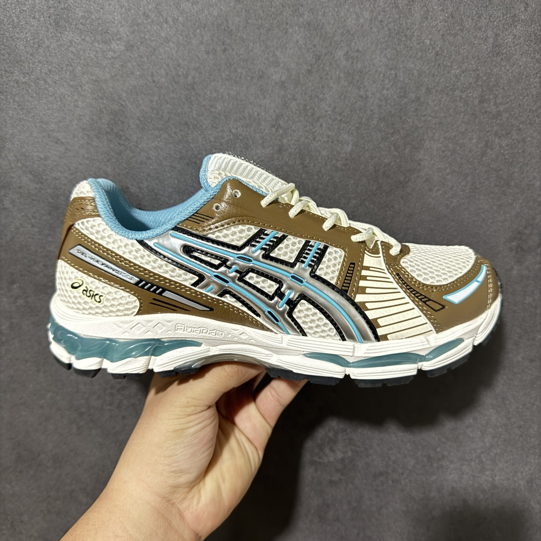 ASICS亚瑟士 GEL‑KAYANO 12.1 复古跑鞋 鞋面透气工程网布搭配合成革支撑框架，透气性良好，鞋身线条硬朗