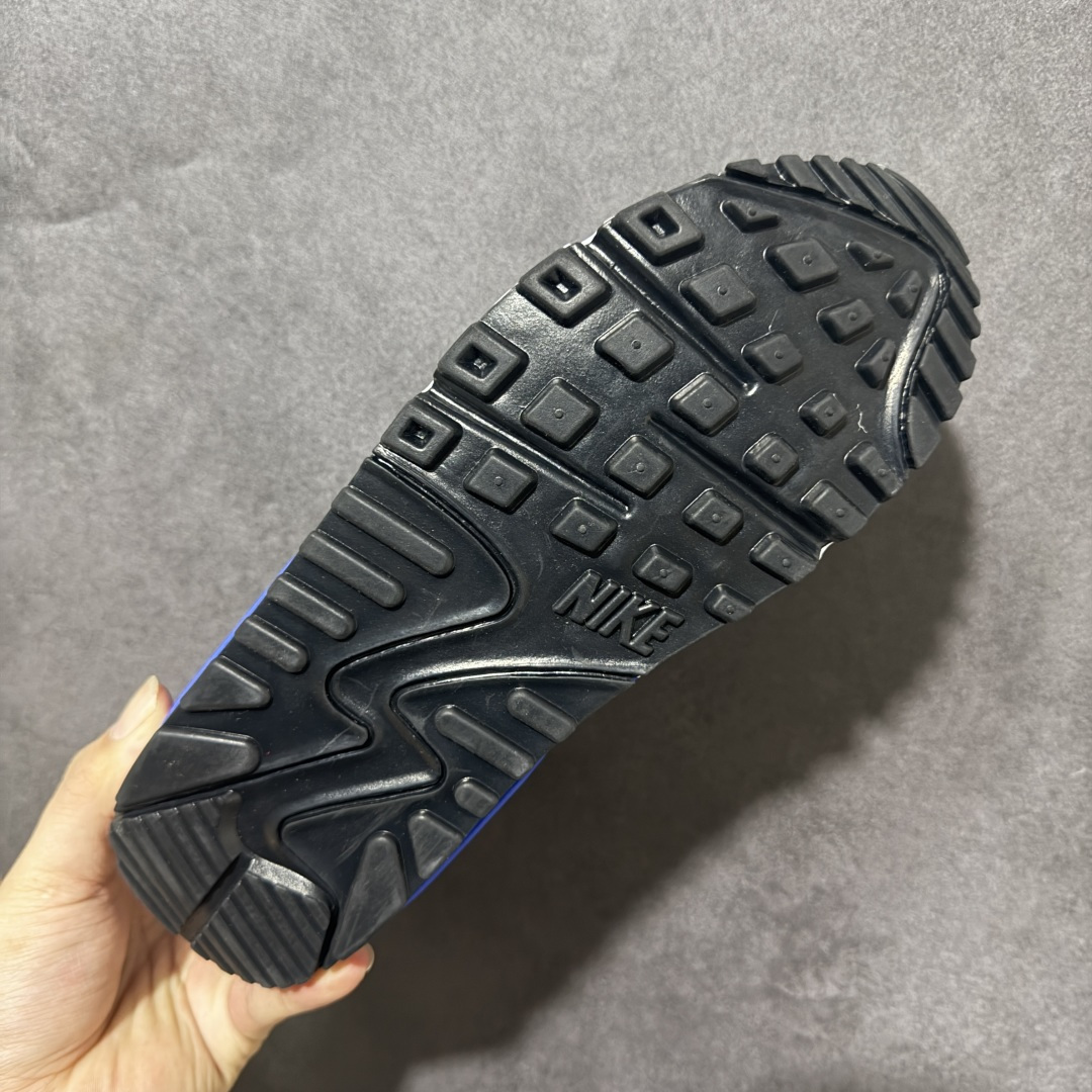 Nike Air Max 90 蓝白 男女同款 经典复古气垫跑鞋，网面拼接鞋面，后跟可视气垫，脚感舒适，日常穿搭百搭 货