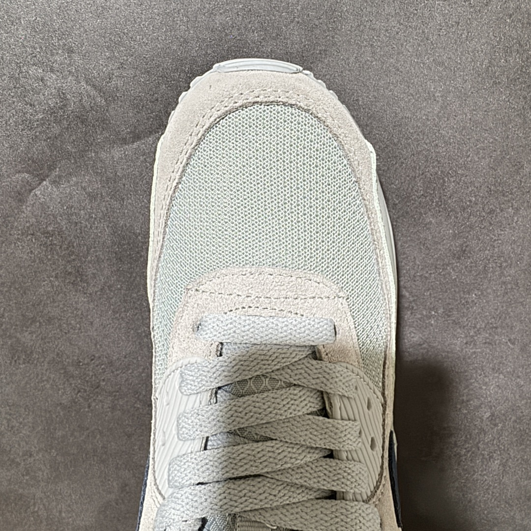 Nike Air Max 90 蓝白 男女同款 经典复古气垫跑鞋，网面拼接鞋面，后跟可视气垫，脚感舒适，日常穿搭百搭 货