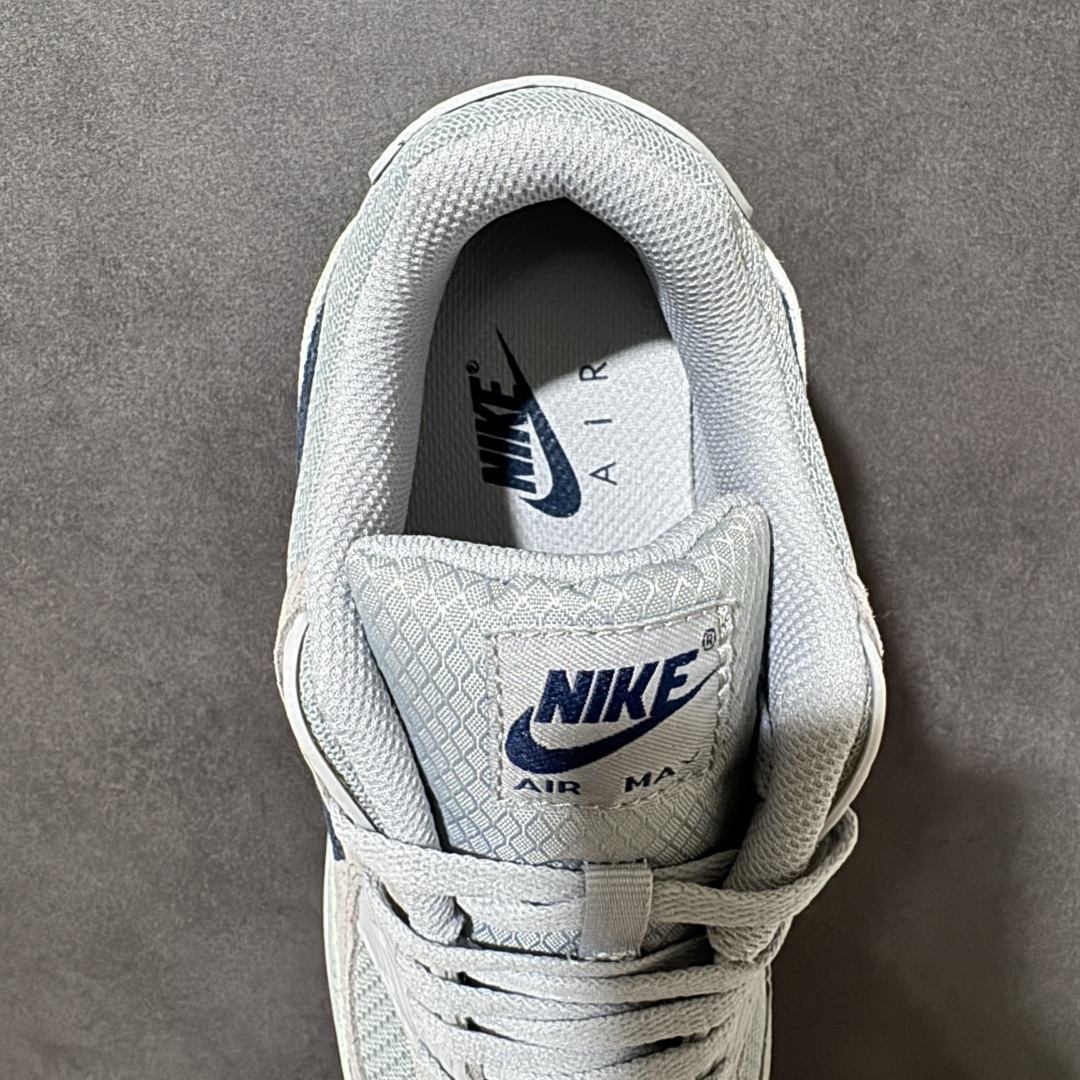 Nike Air Max 90 蓝白 男女同款 经典复古气垫跑鞋，网面拼接鞋面，后跟可视气垫，脚感舒适，日常穿搭百搭 货