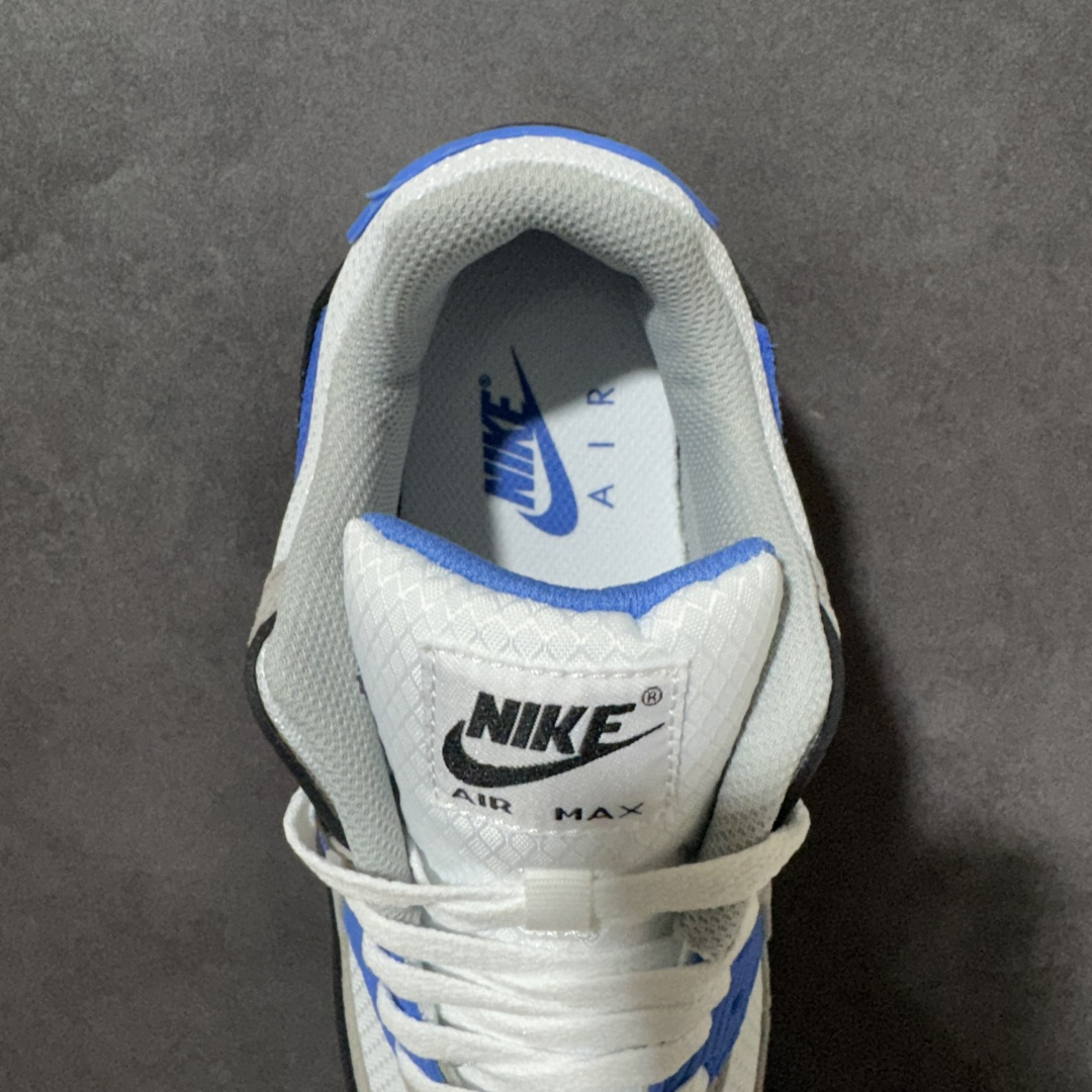 Nike Air Max 90 蓝白 男女同款 经典复古气垫跑鞋，网面拼接鞋面，后跟可视气垫，脚感舒适，日常穿搭百搭 货