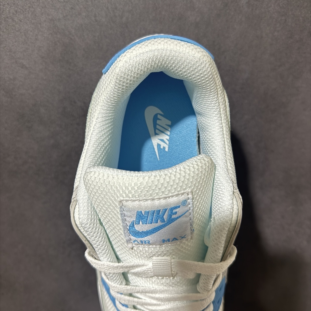 Nike Air Max 90 蓝白 男女同款 经典复古气垫跑鞋，网面拼接鞋面，后跟可视气垫，脚感舒适，日常穿搭百搭 货