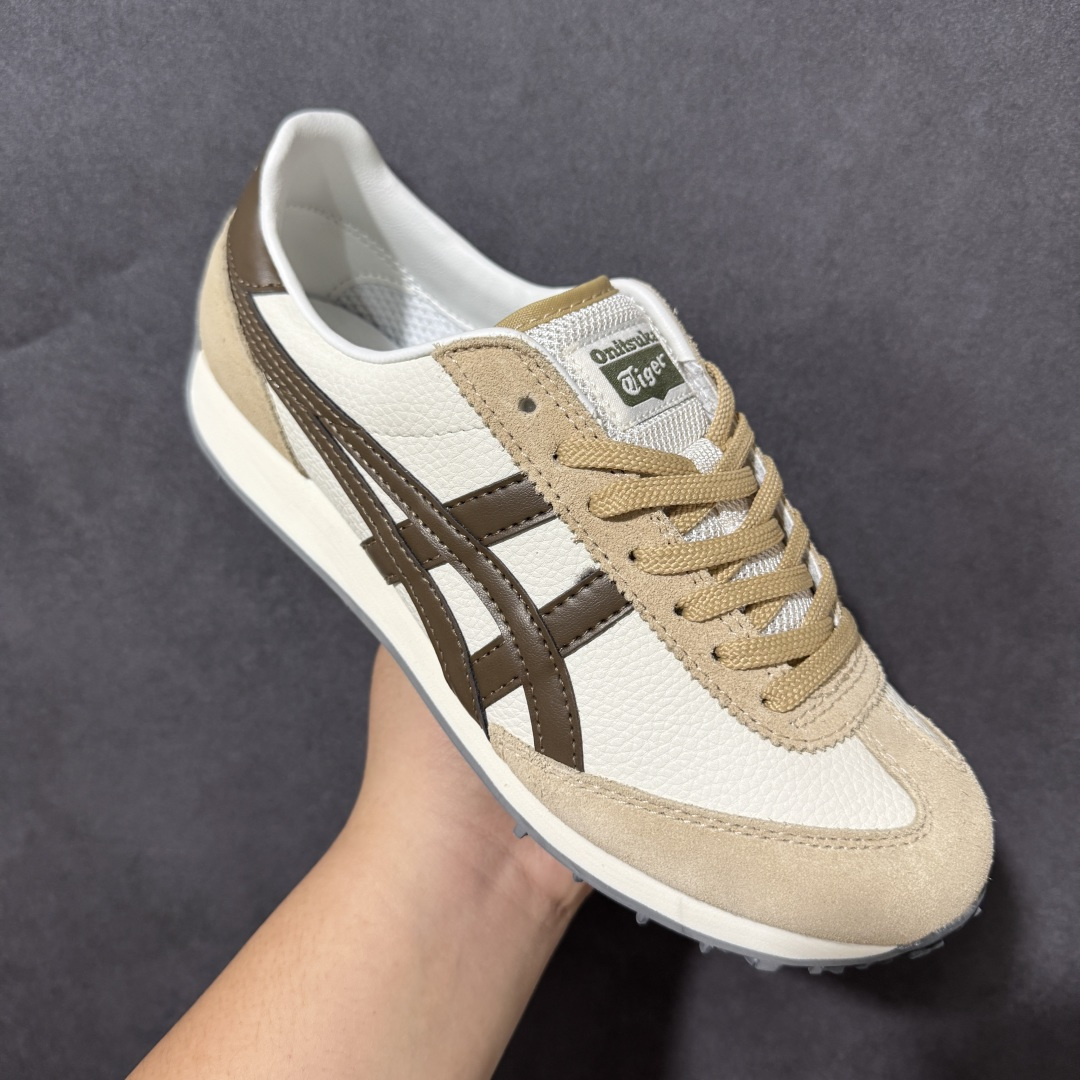 Onitsuka Tiger Edr 78 米白黏土棕 复古休闲跑鞋 网布拼接鞋面 轻盈舒适 货号：1183B411-1