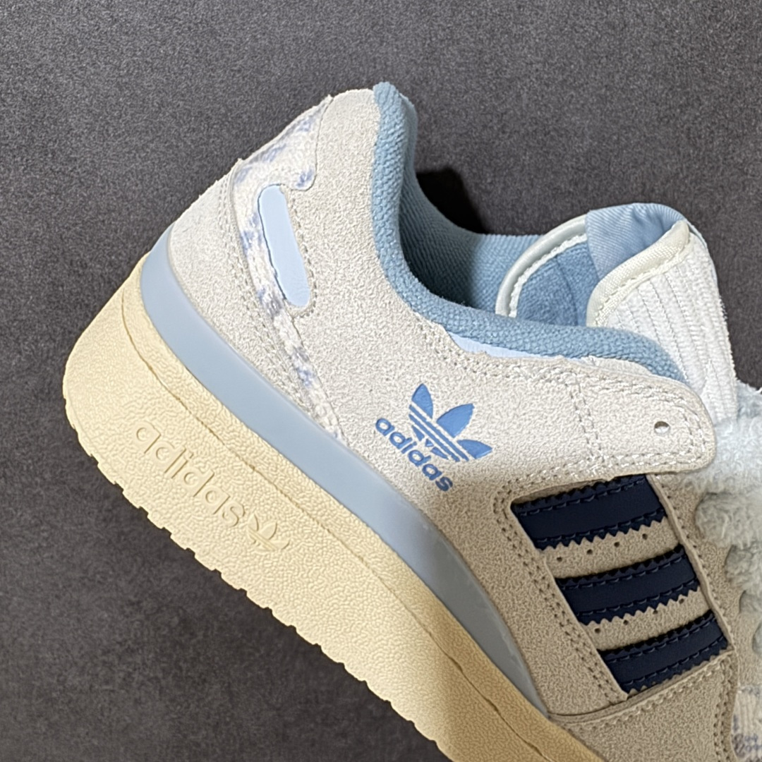 Adidas Forum Low Cl W 复古低帮板鞋 皮革拼接鞋面 做旧中底 日常休闲百搭 货号：KJ4299 尺码