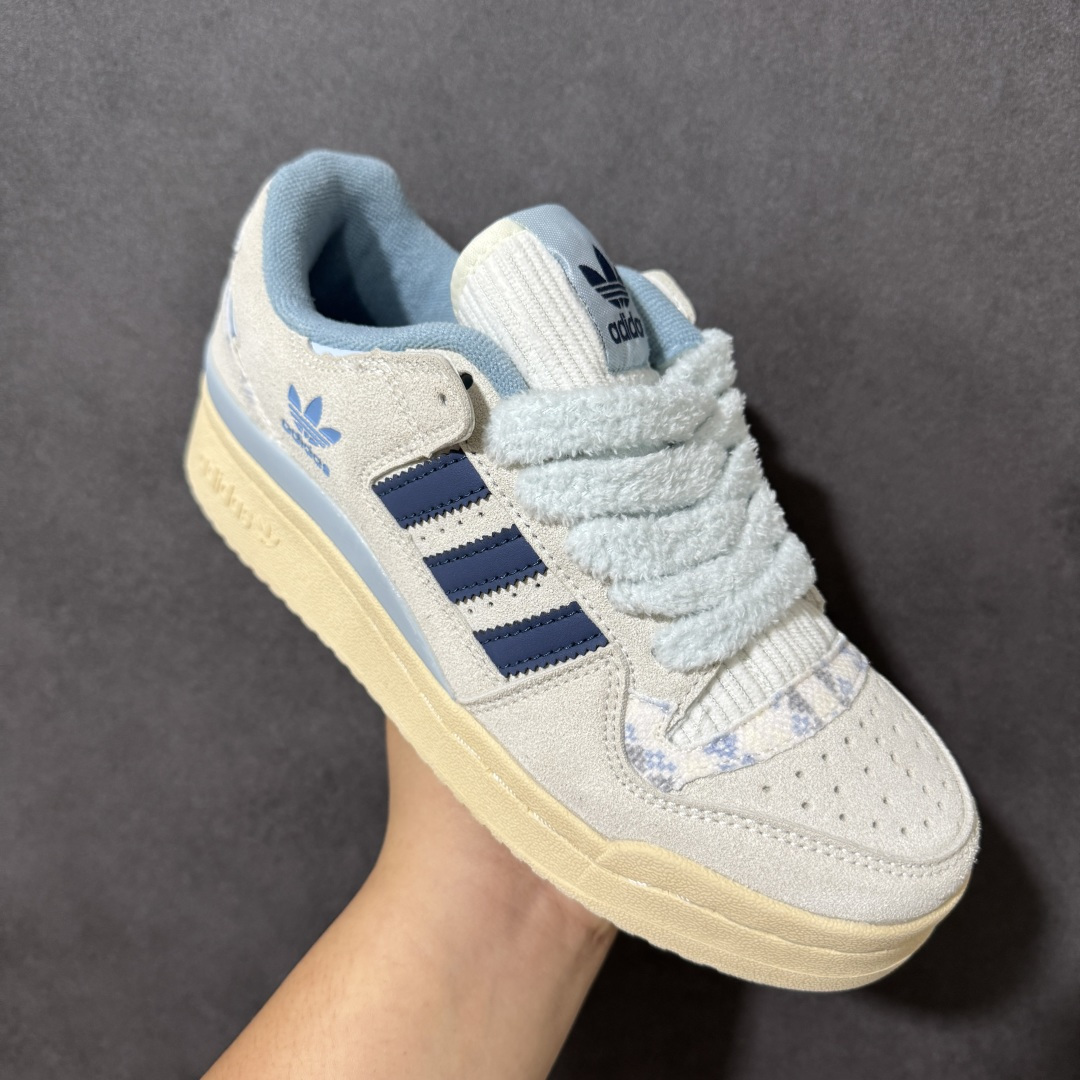 Adidas Forum Low Cl W 复古低帮板鞋 皮革拼接鞋面 做旧中底 日常休闲百搭 货号：KJ4299 尺码