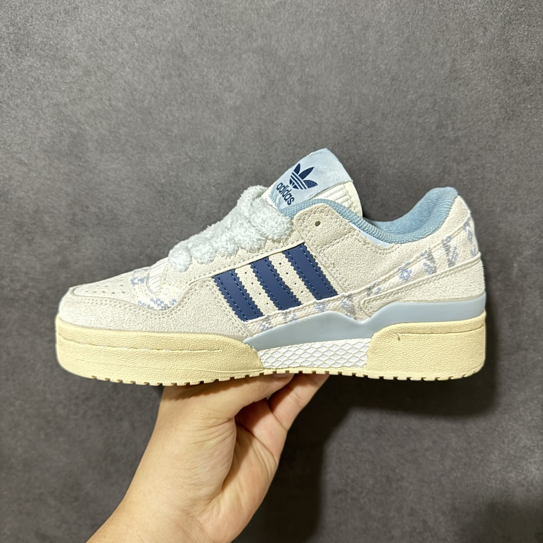 Adidas Forum Low Cl W 复古低帮板鞋 皮革拼接鞋面 做旧中底 日常休闲百搭 货号：KJ4299 尺码