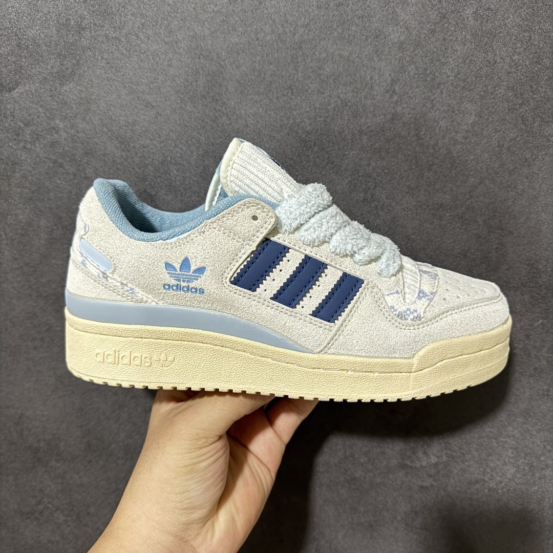 Adidas Forum Low Cl W 复古低帮板鞋 皮革拼接鞋面 做旧中底 日常休闲百搭 货号：KJ4299 尺码