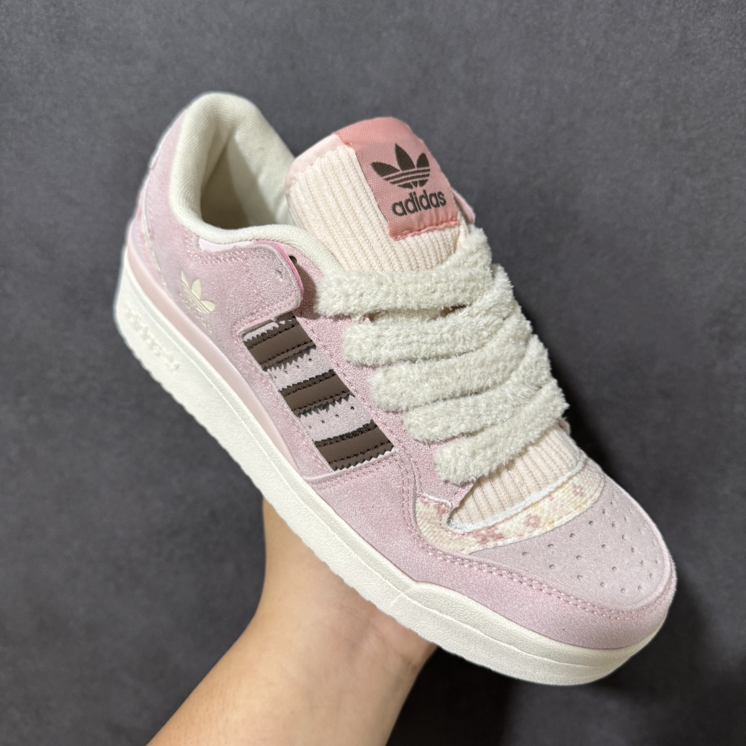 Adidas Forum Low Cl W 复古低帮板鞋 皮革拼接鞋面 做旧中底 日常休闲百搭 货号：KJ4300 尺码