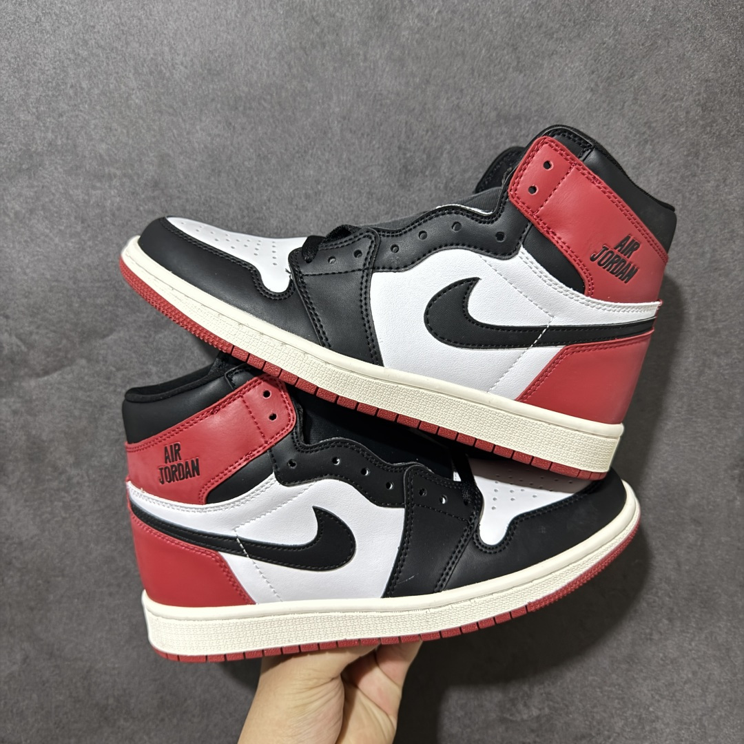 AJ1 经典高帮系列 原厂皮革 舒适运动 防滑减震 高帮 黑脚趾 行业天花板 Top级存在，完美版型，20000+双库存