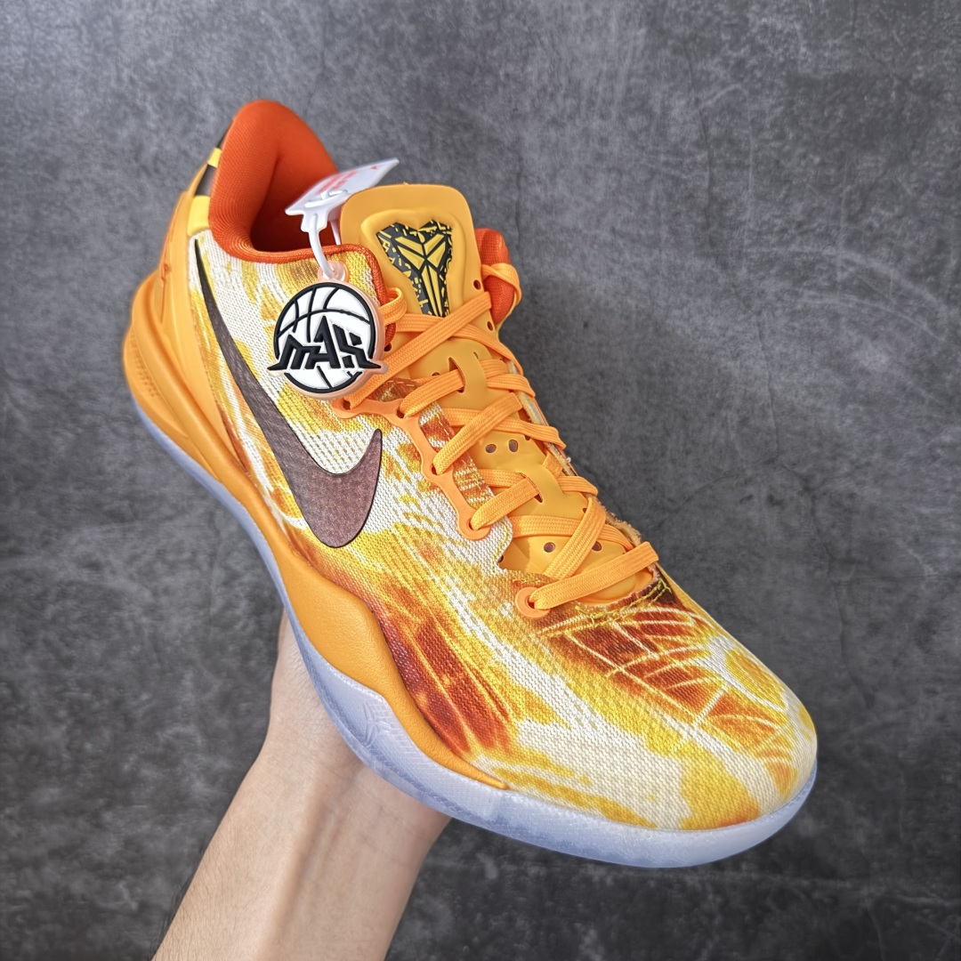 NK Zoom Kobe Ⅷ System 科比8代复刻实战运动低帮文化篮球鞋 上海烟花橙色 IO6259-800 纯原