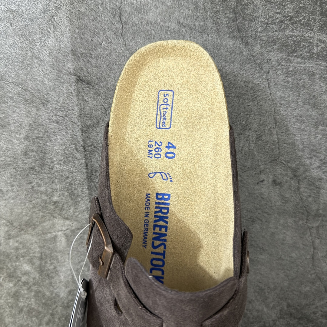 Birkenstock Boston 博肯/勃肯 系列 牛皮绒面革平底复古软木休闲鞋 真正软木塞大底 品质细节领先市场版