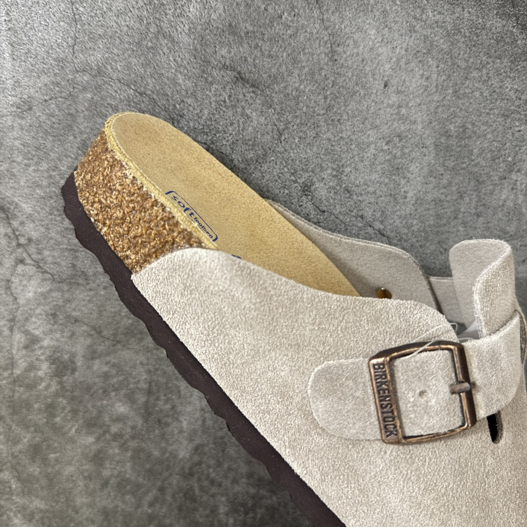Birkenstock Boston 博肯/勃肯 系列 牛皮绒面革平底复古软木休闲鞋 真正软木塞大底 品质细节领先市场版