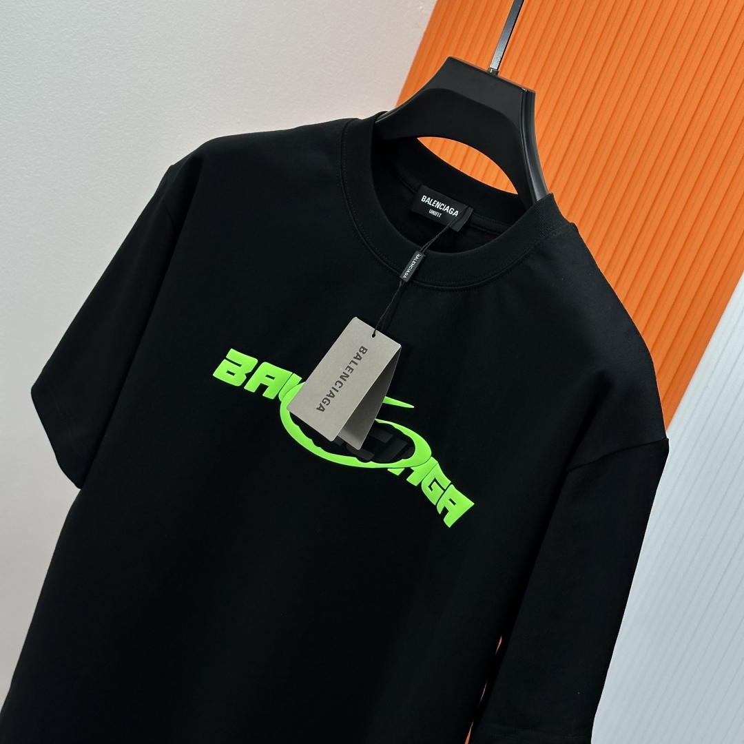  Balenciaga巴黎世家2025SS春夏新款半袖 立体泡发字母logo，爆款定制纯棉面料，280克