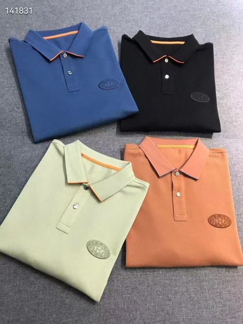 Hermes Men's Casual Pique Cotton Short Sleeve Polo Shirt - Elegant & Stylish 1 Hermes Men's Casual Pique Cotton Short Sleeve Polo Shirt - Elegant & Stylish