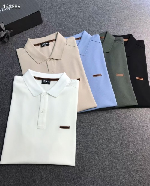 Zegna Men's Casual Pima Cotton Short Sleeve Polo Shirt - Elegant Style 1 Zegna Men's Casual Pima Cotton Short Sleeve Polo Shirt - Elegant Style