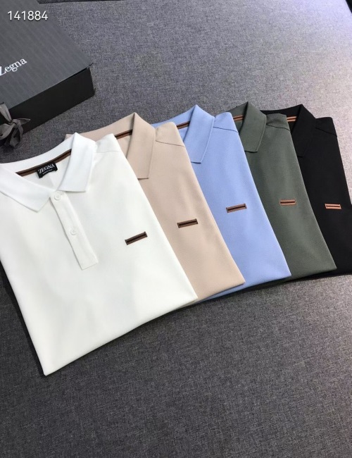Zegna Men's Business Casual Pima Cotton Short Sleeve Polo Shirt 1 Zegna Men's Business Casual Pima Cotton Short Sleeve Polo Shirt