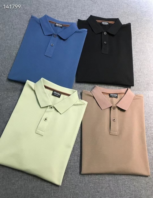 Zegna Men's Business Casual Pima Cotton Short Sleeve Polo Shirt 1 Zegna Men's Business Casual Pima Cotton Short Sleeve Polo Shirt