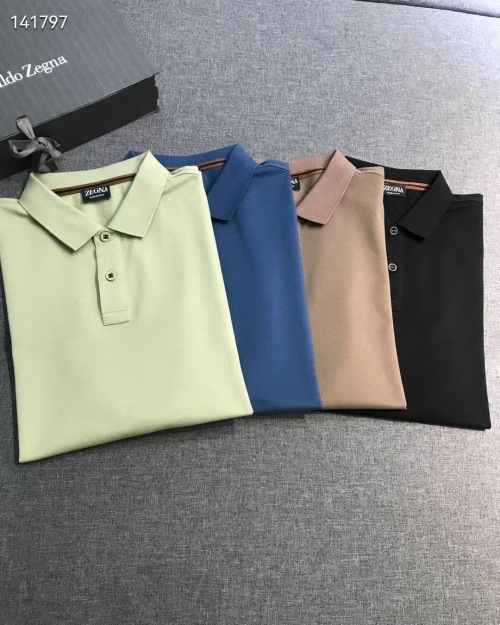 Zegna Men's Business Casual Pima Cotton Short Sleeve Polo Shirt 1 Zegna Men's Business Casual Pima Cotton Short Sleeve Polo Shirt