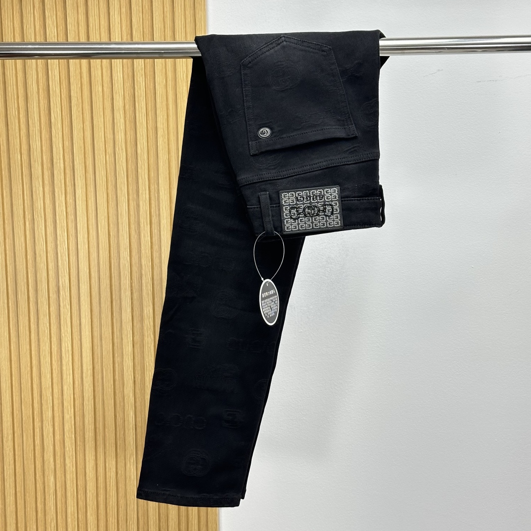 guc古奇提花款，2025秋冬牛仔裤 面料升级，弹力腰围，柜台同步发售，进口固色面料 原版定制复刻 客供