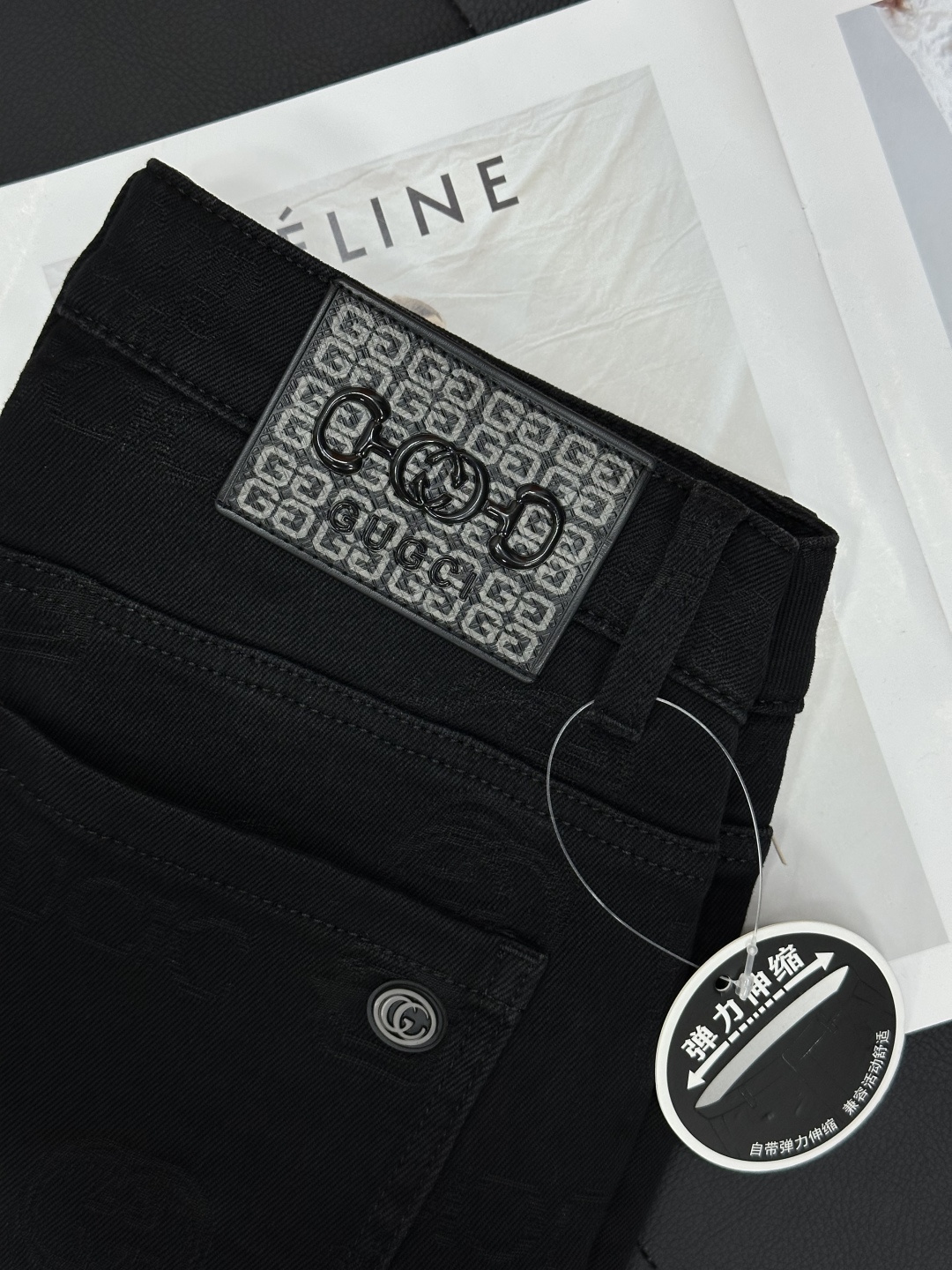 guc古奇提花款，2025秋冬牛仔裤 面料升级，弹力腰围，柜台同步发售，进口固色面料 原版定制复刻 客供