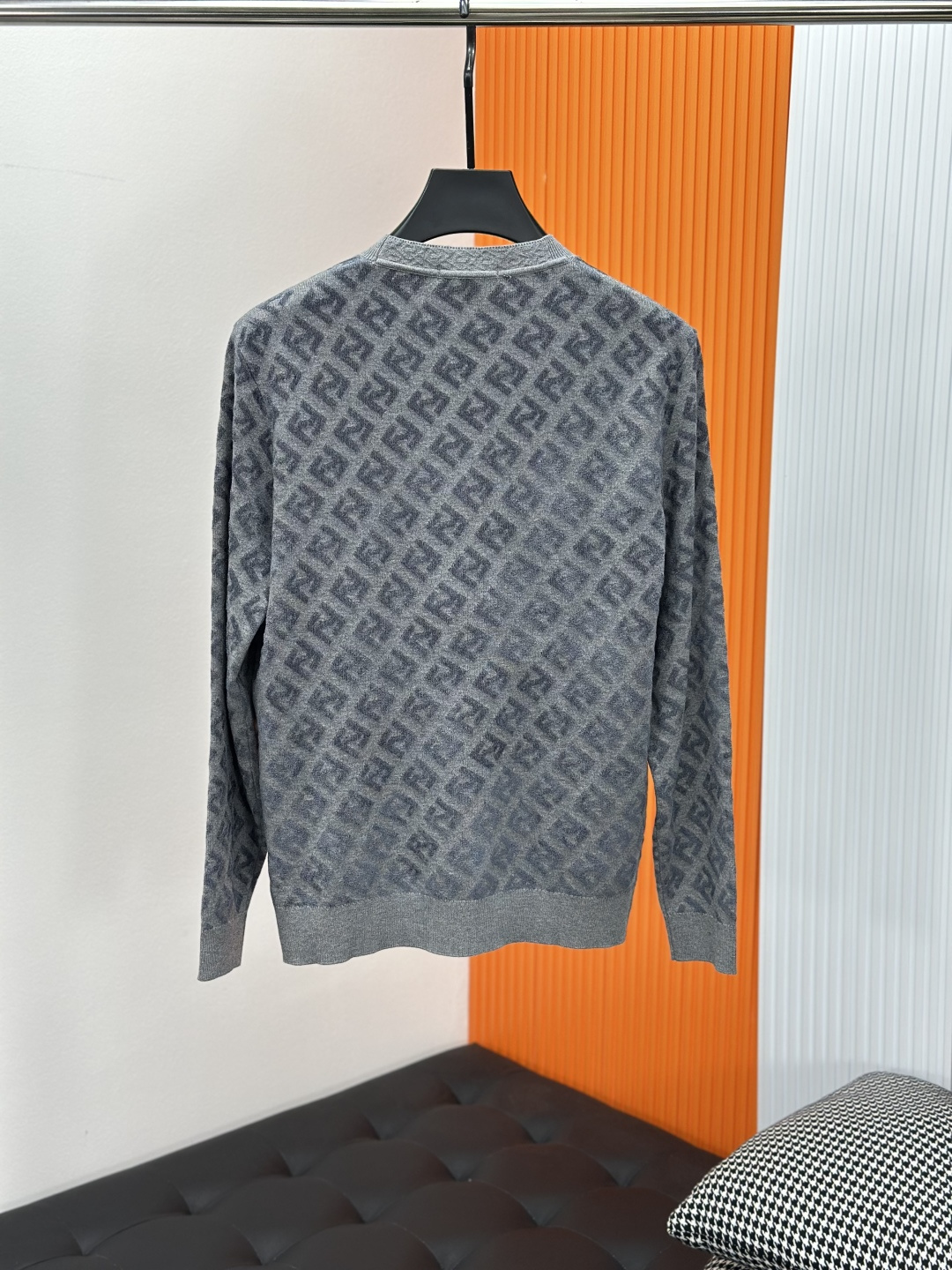 Fendi芬迪25秋冬圆领提花双F字母毛衣精品羊毛混纺毛衫 男款高端定制臻品系列 隶属品牌高端主线 专利