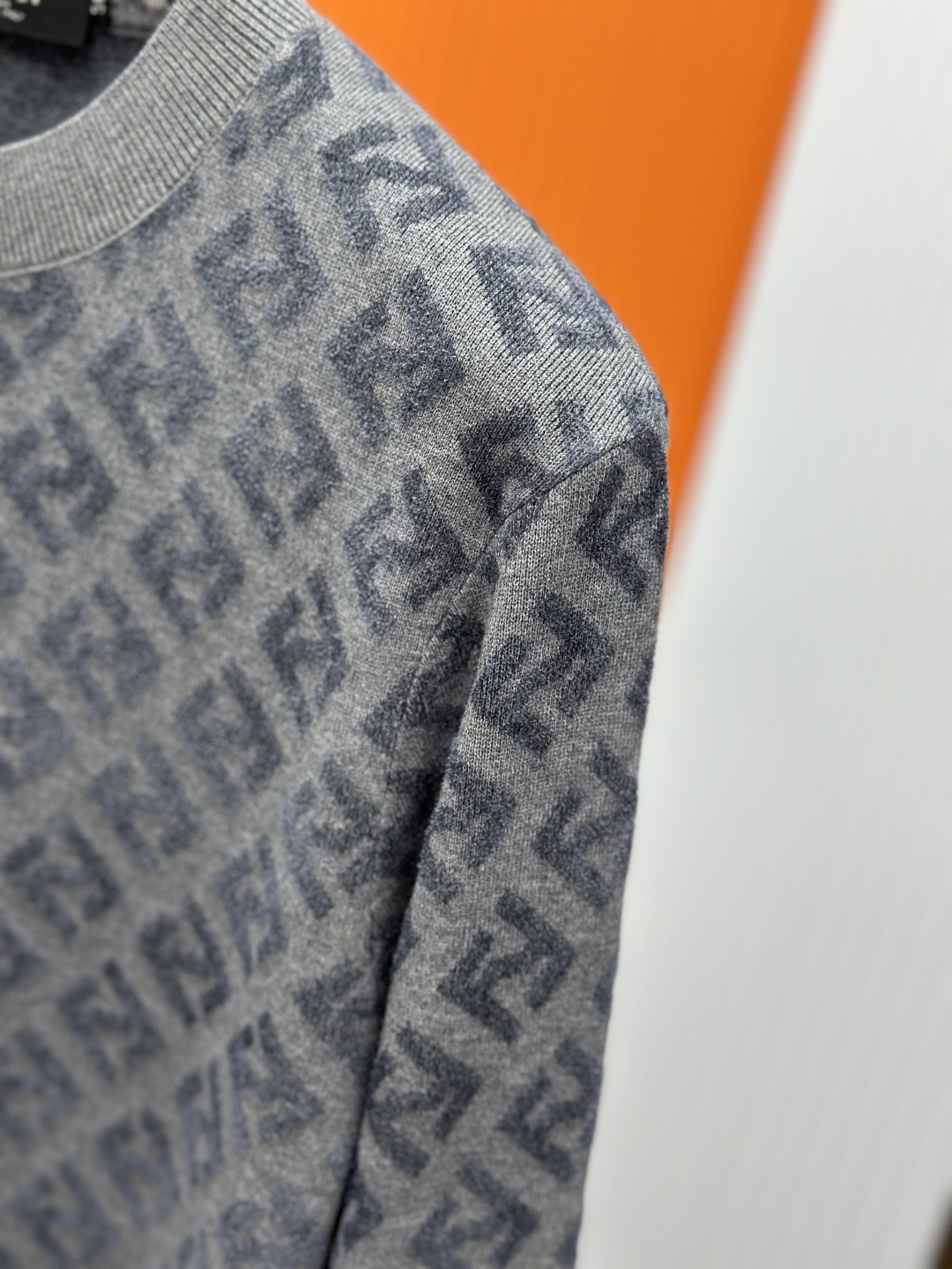 Fendi芬迪25秋冬圆领提花双F字母毛衣精品羊毛混纺毛衫 男款高端定制臻品系列 隶属品牌高端主线 专利