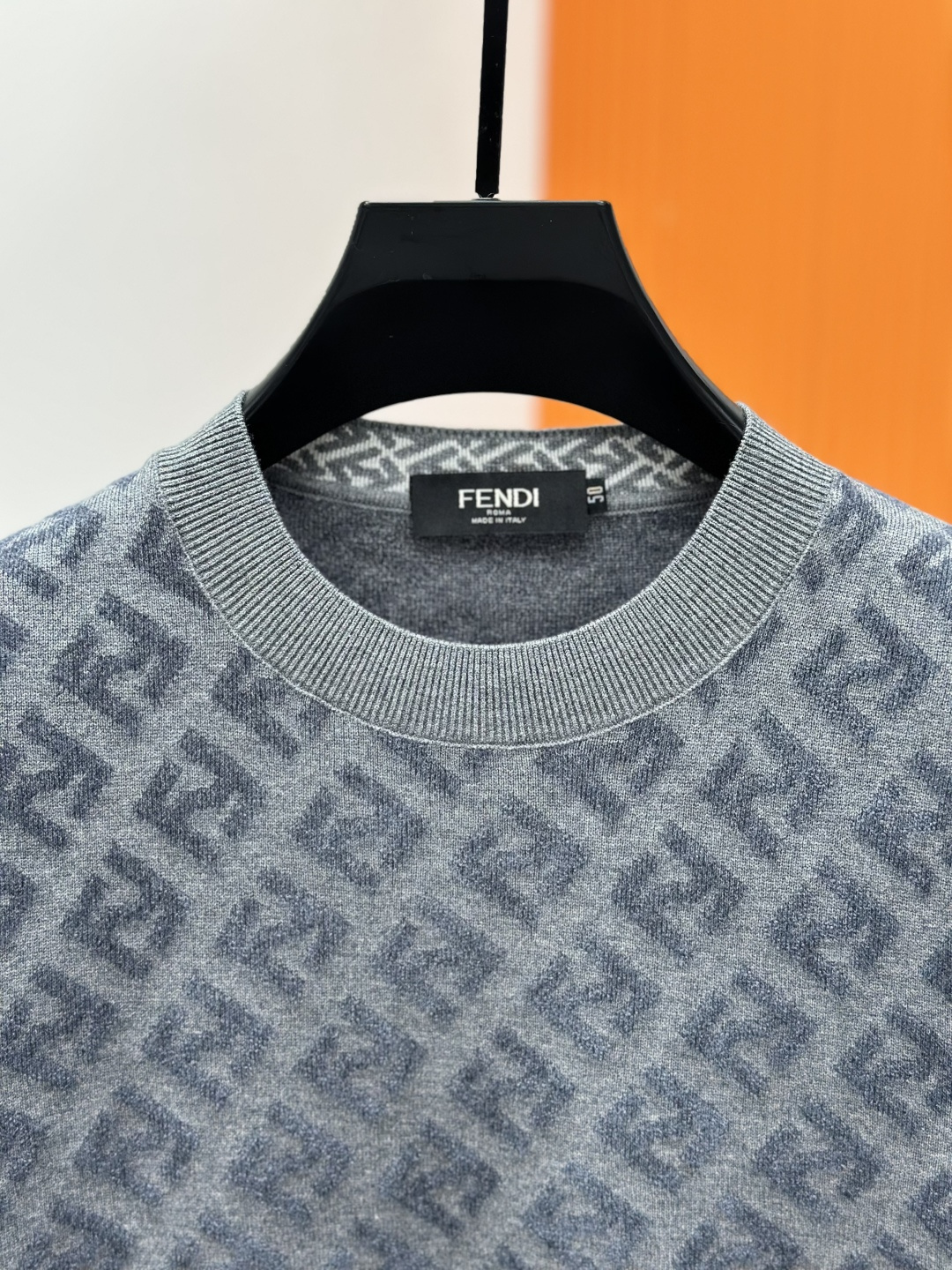 Fendi芬迪25秋冬圆领提花双F字母毛衣精品羊毛混纺毛衫 男款高端定制臻品系列 隶属品牌高端主线 专利