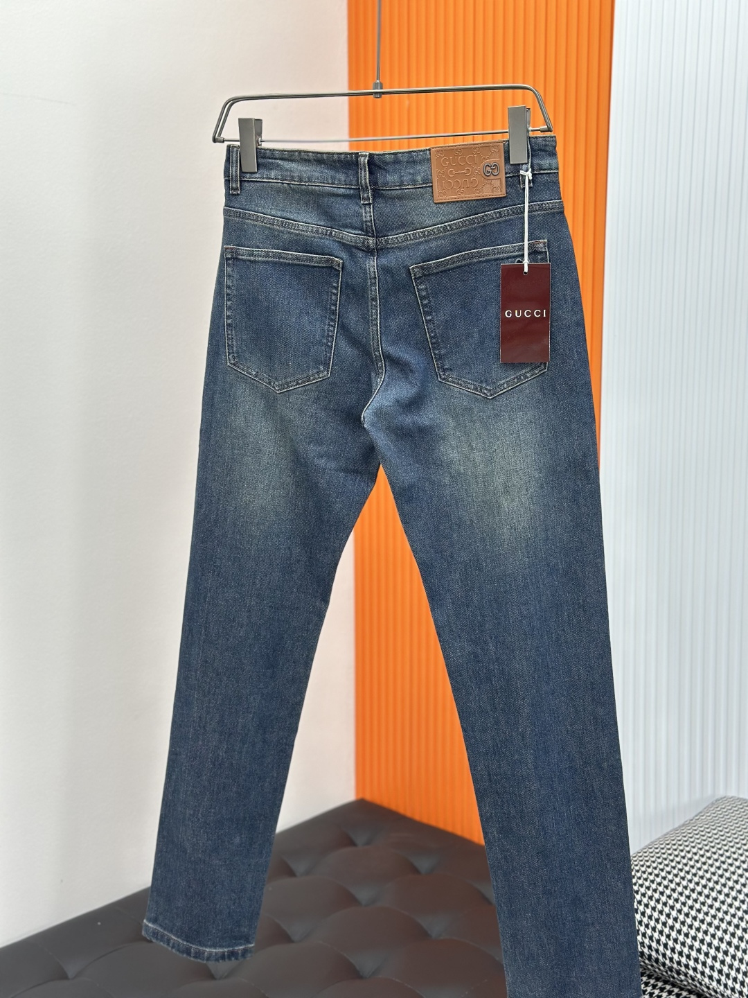 Gucci古奇💥四季款，独家专供新款修身小直筒牛仔裤👖高端版本！专柜定制面料 透气舒适度高，细节无可挑剔