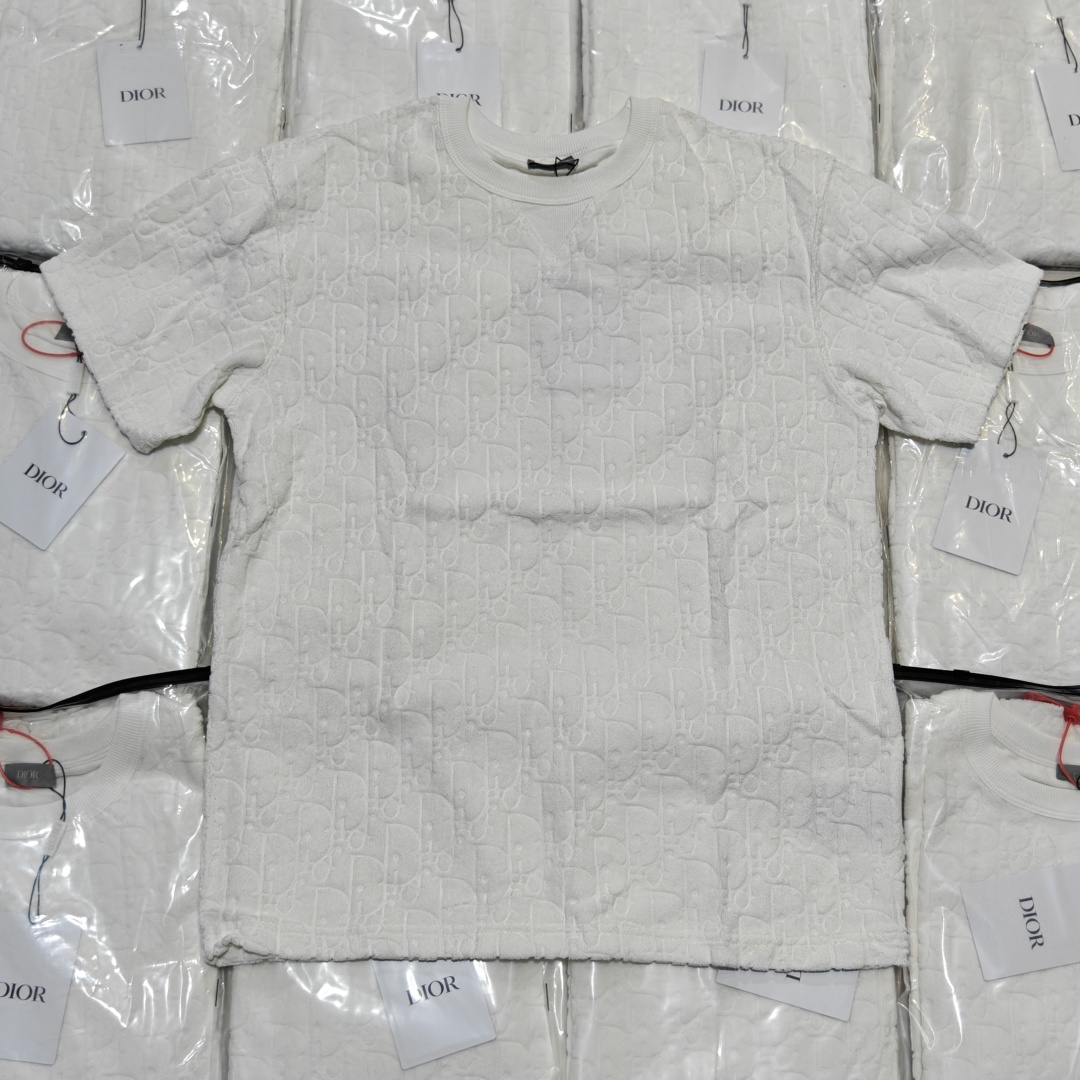 Dior CD Obliave Camiseta clásica de manga corta con estampado integral en jacquard