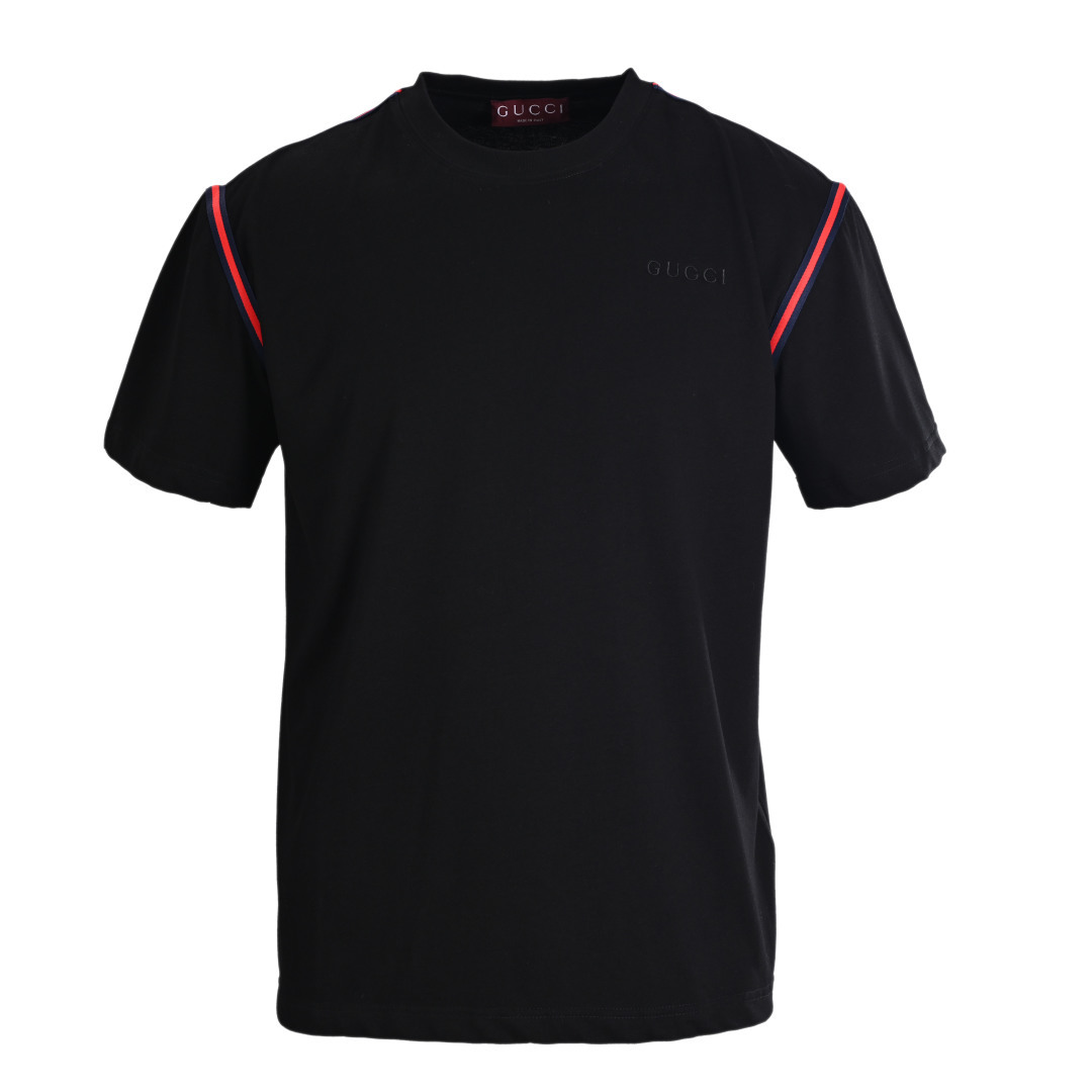(Versión alta) GUCCI GUC camiseta de manga corta con cinta en las mangas, comprada original por 5200, tela nueva de alg…