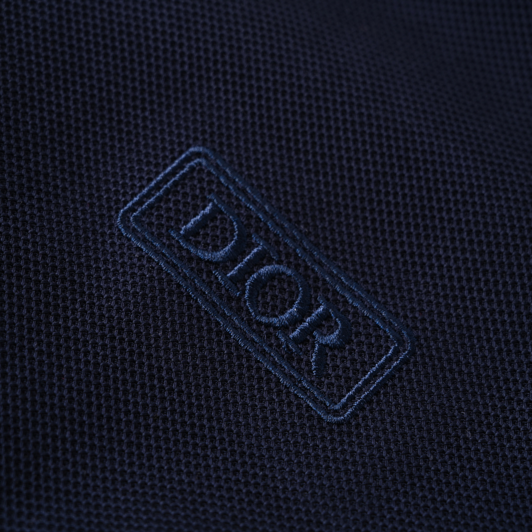 Dior DIOR迪奥CD 方框方块刺绣短袖polo衫