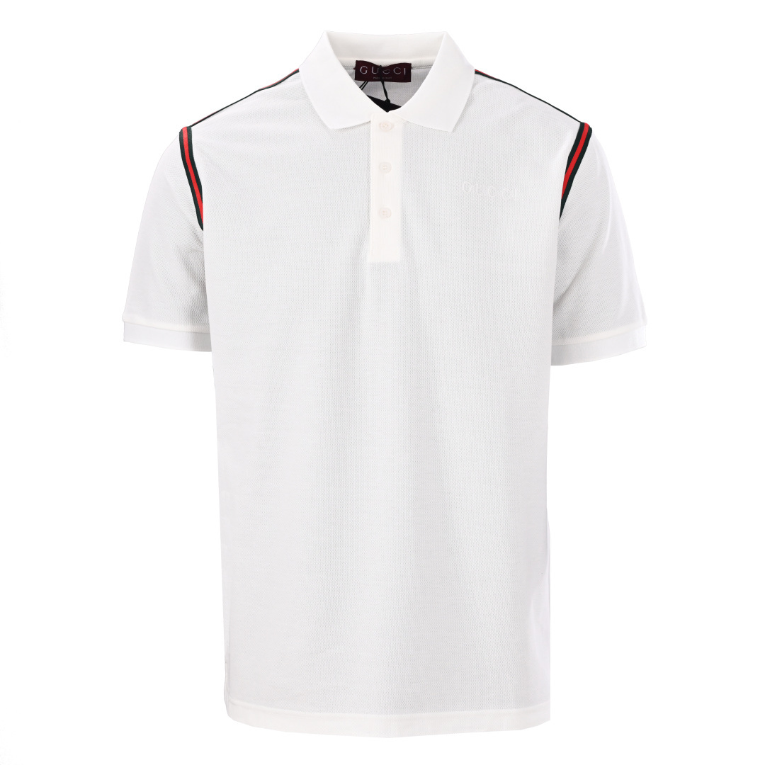 Gucci GUCCI古驰GUC 织带拼接短袖POLO衫