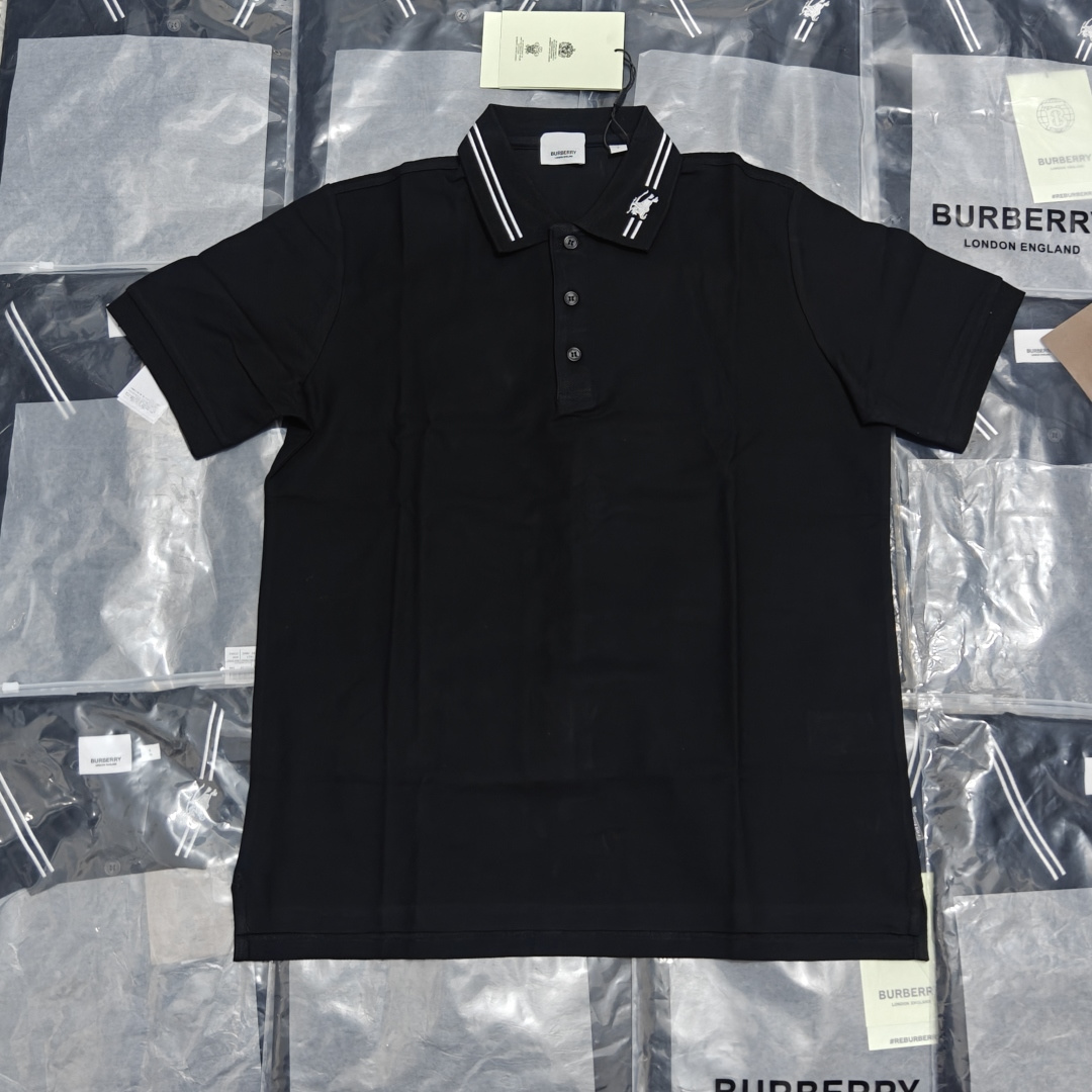 Burberry Polo de manga corta con cuello BBR y caballo de guerra