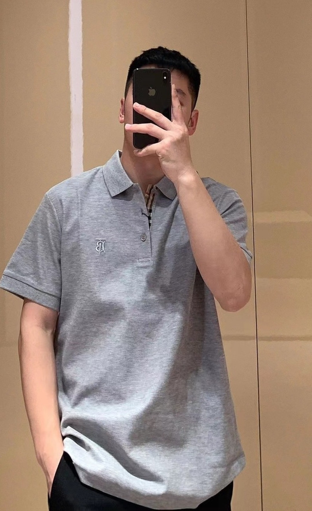 Referencia de la parte superior del cuerpo del polo a cuadros BT clásico de Burberry BBR