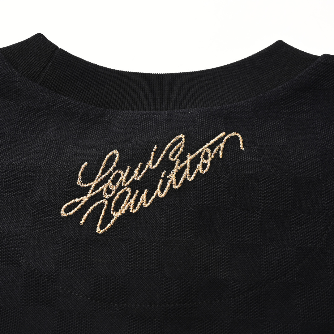 Louis Vuitton LOUIS VUITTON LV Dog暗纹徽章提花短袖T恤